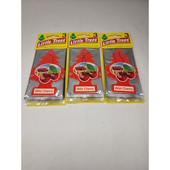 Little Trees Wild Cherry Hanging Air Freshener 3 Pack 9 Total - Picture 1 of 1